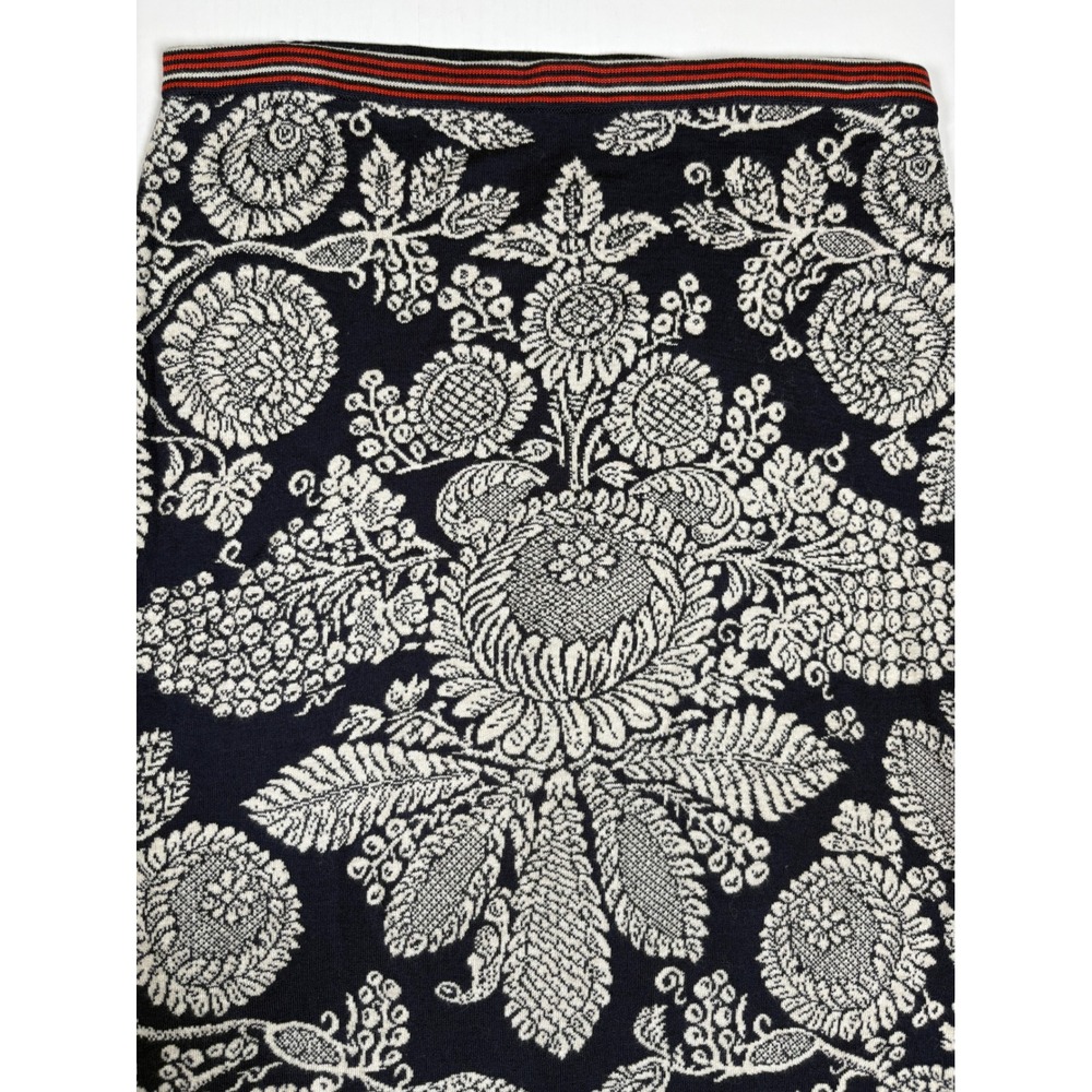 Peruvian Connection Maxi Skirt Anjali 100% Pima Cotton Floral Jacquard Blue M - Picture 11 of 11